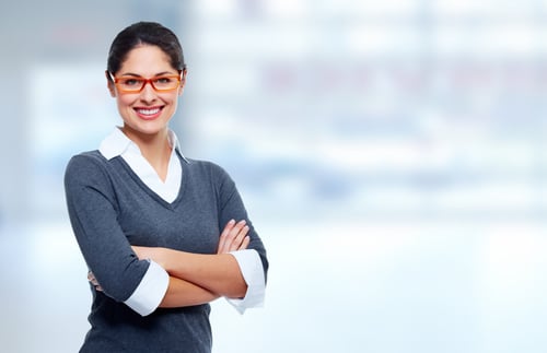 Young smiling caucasian businesswoman with arms crossed-1